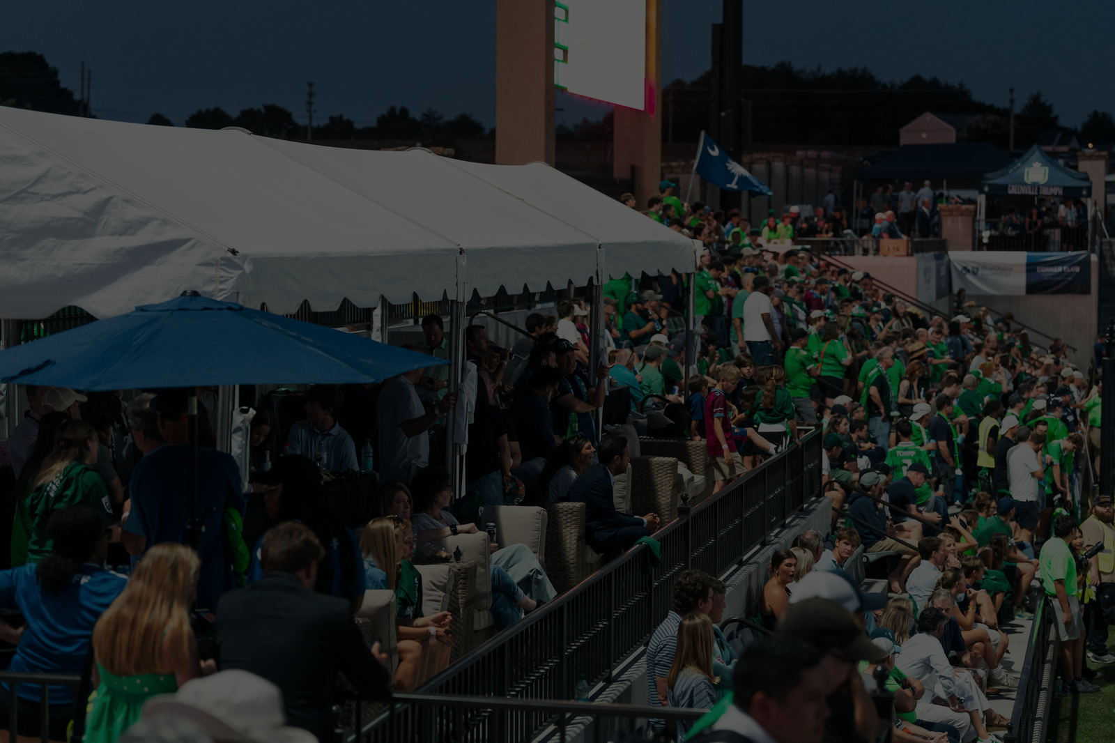 The VIP Corner Club under the lights at GE Vernova Park
