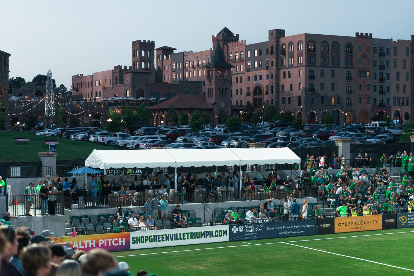 The Terrace Suite at dusk on a 2026 matchday